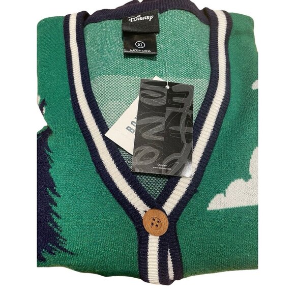 Disney Goofy Golf Cardigan XL Green Knit Embroidered Sweater Sweatshirt Patch - Picture 5 of 10